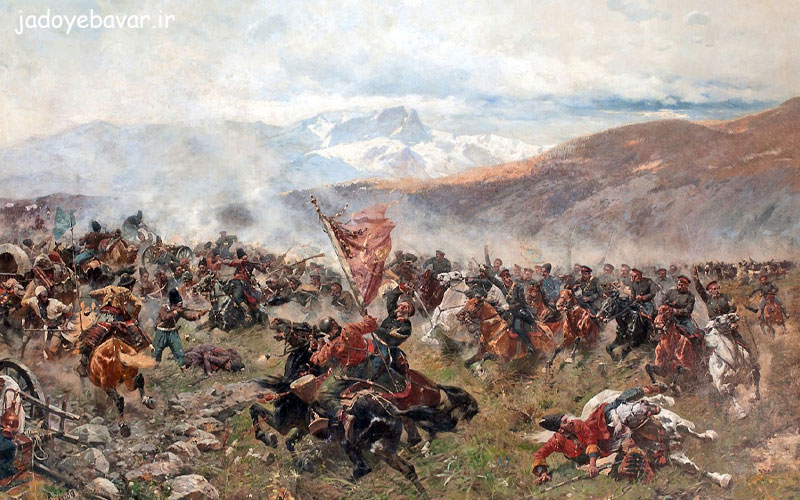 نبرد گنجه 1826، فرانتس روبا
بخشی از مجموعه موزه تاریخ، باکو 